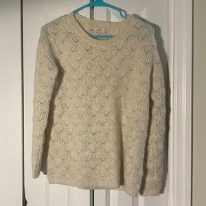 FatFace open stitch cream sweater sz. US 4/S.